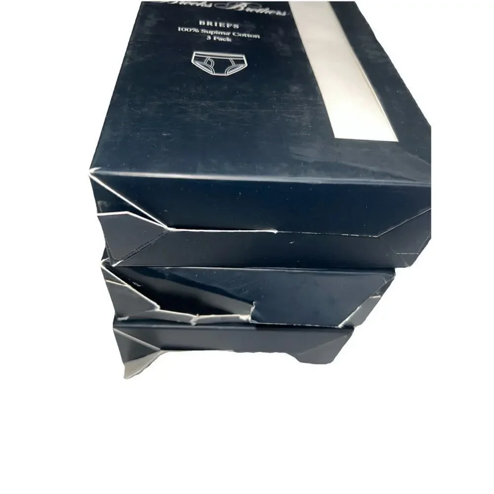 Brooks Brothers Men 3 Pack Stretch Brief size Lfits 36-38 NEW White